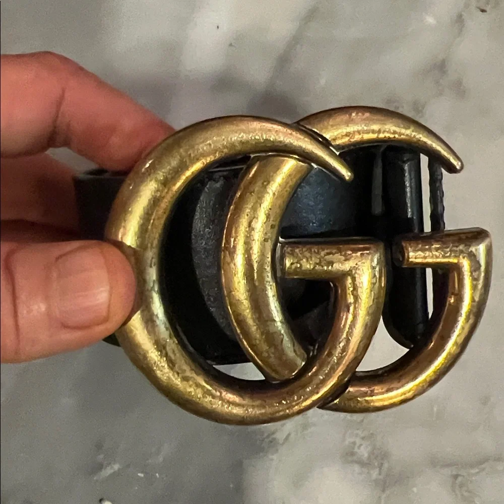 Gucci Marmot Black Leather Belt